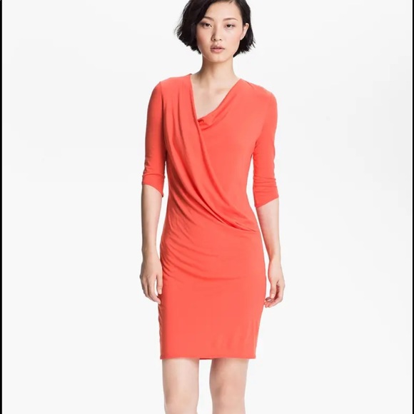 Helmet Lang feather draped Jersey dress - Picture 2 of 7